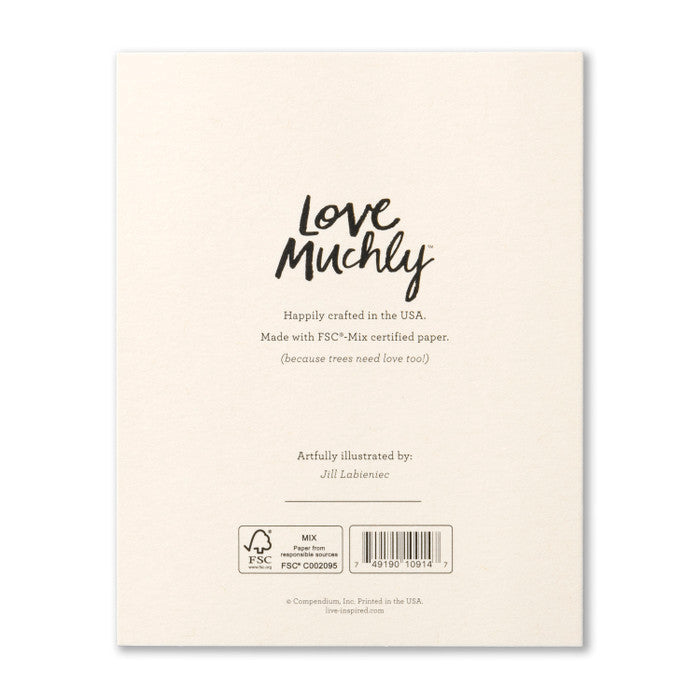 Back of the card features the Love Muchly logo