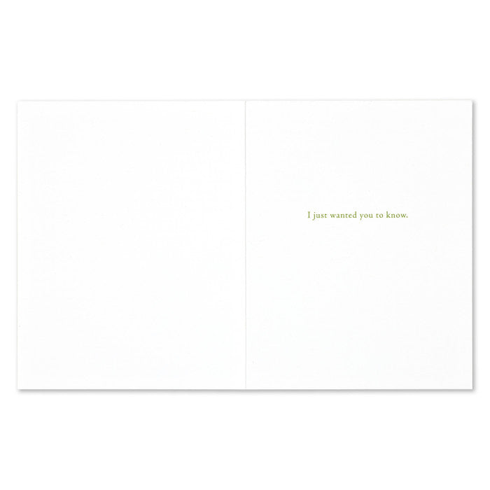 Inside: I just wanted you to know