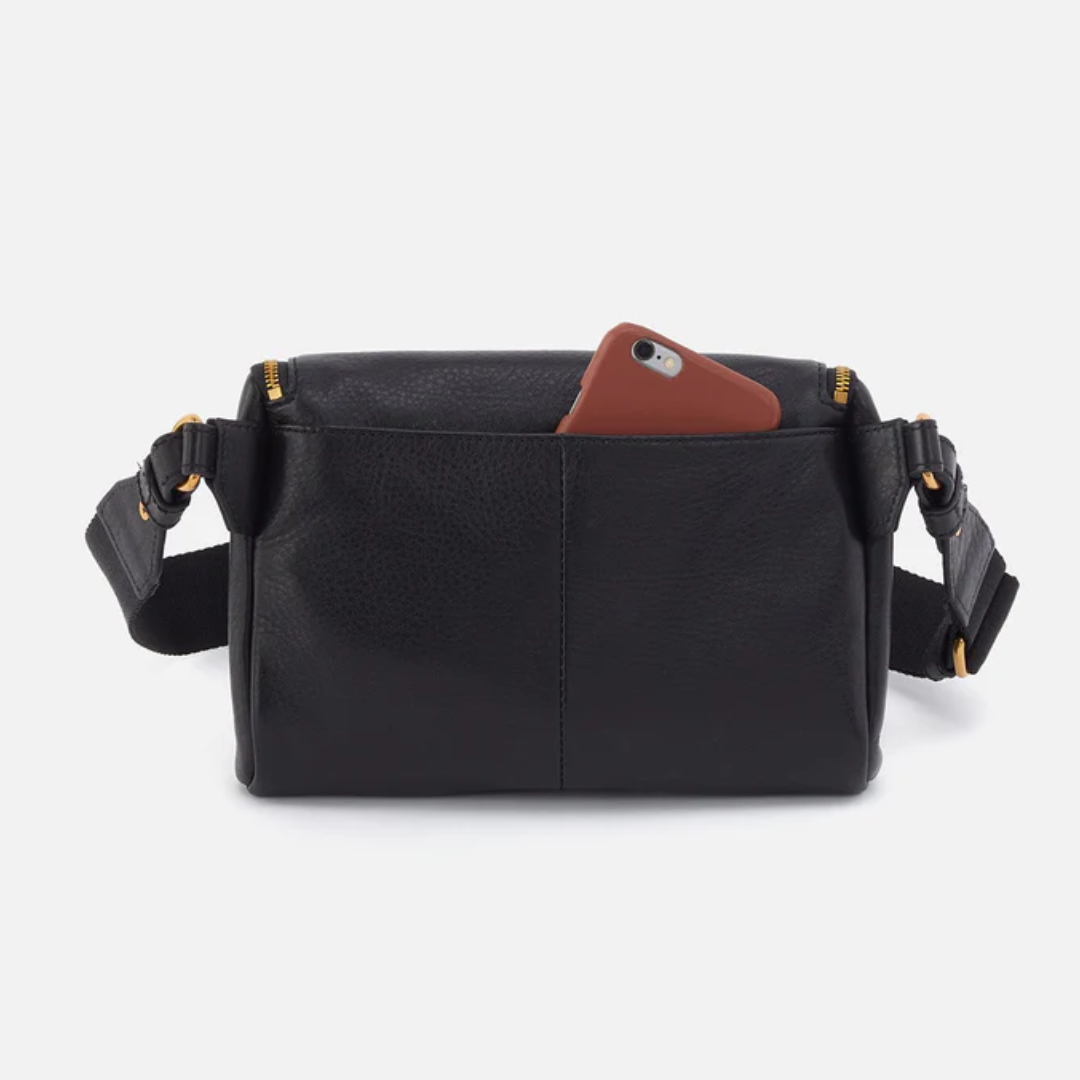 Back of bag showing phone pocket.