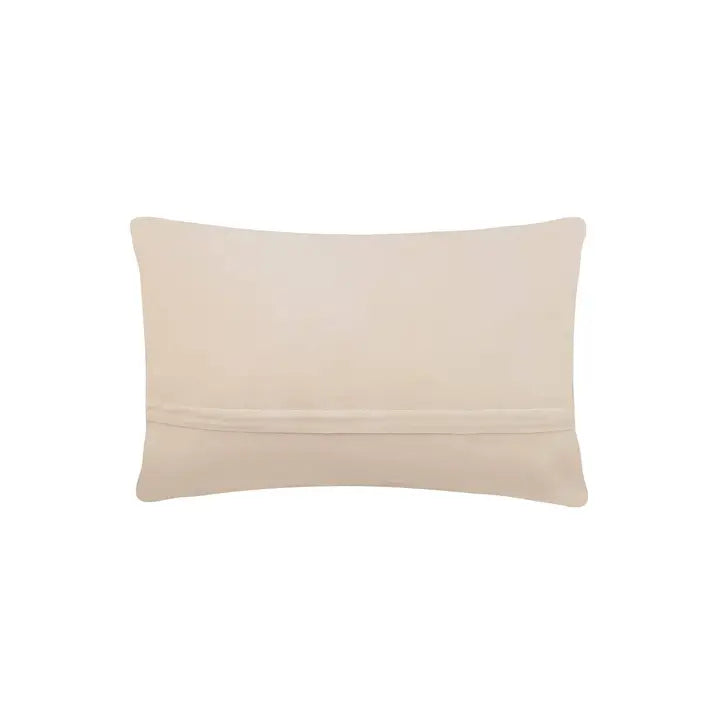 Back of pillow is cream velvet