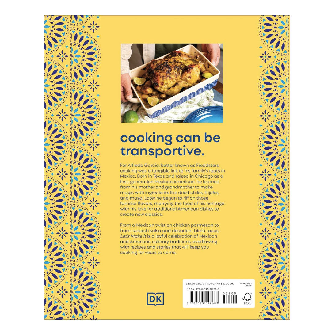 Back cover of book features a picture of roast chicken