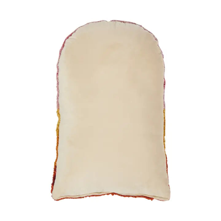 Back of pillow is cream velvet