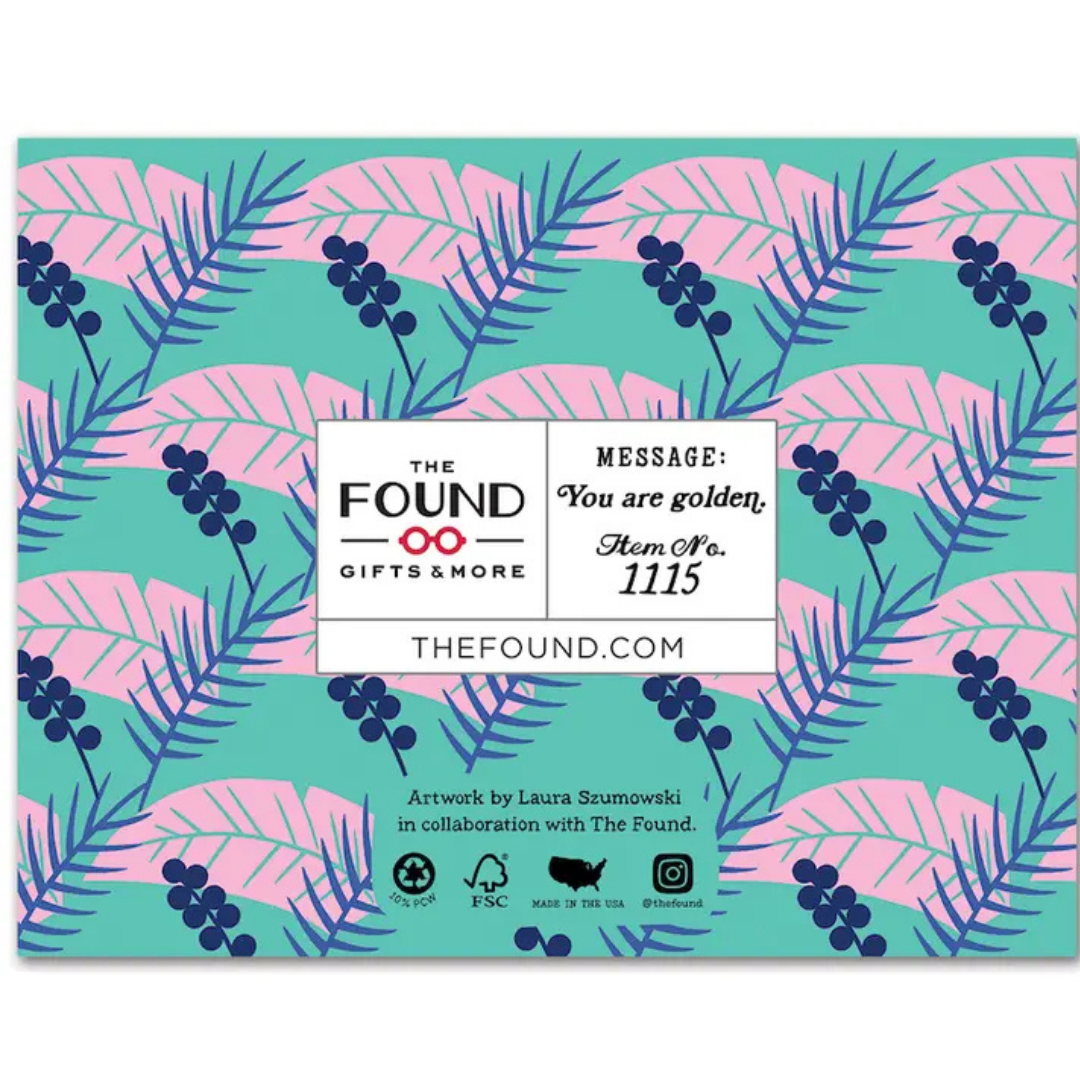 Pink and blue art deco palm leaf pattern