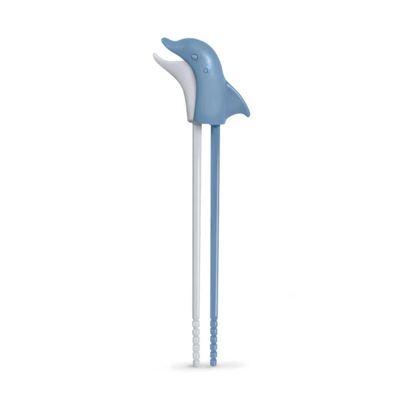 Closed chopsticks with the dolphin's moth open