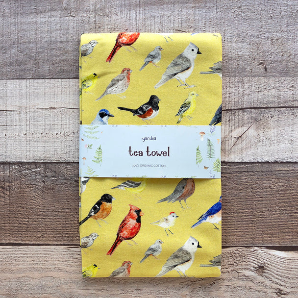 Backyard Birds Organic Cotton Tea Towel