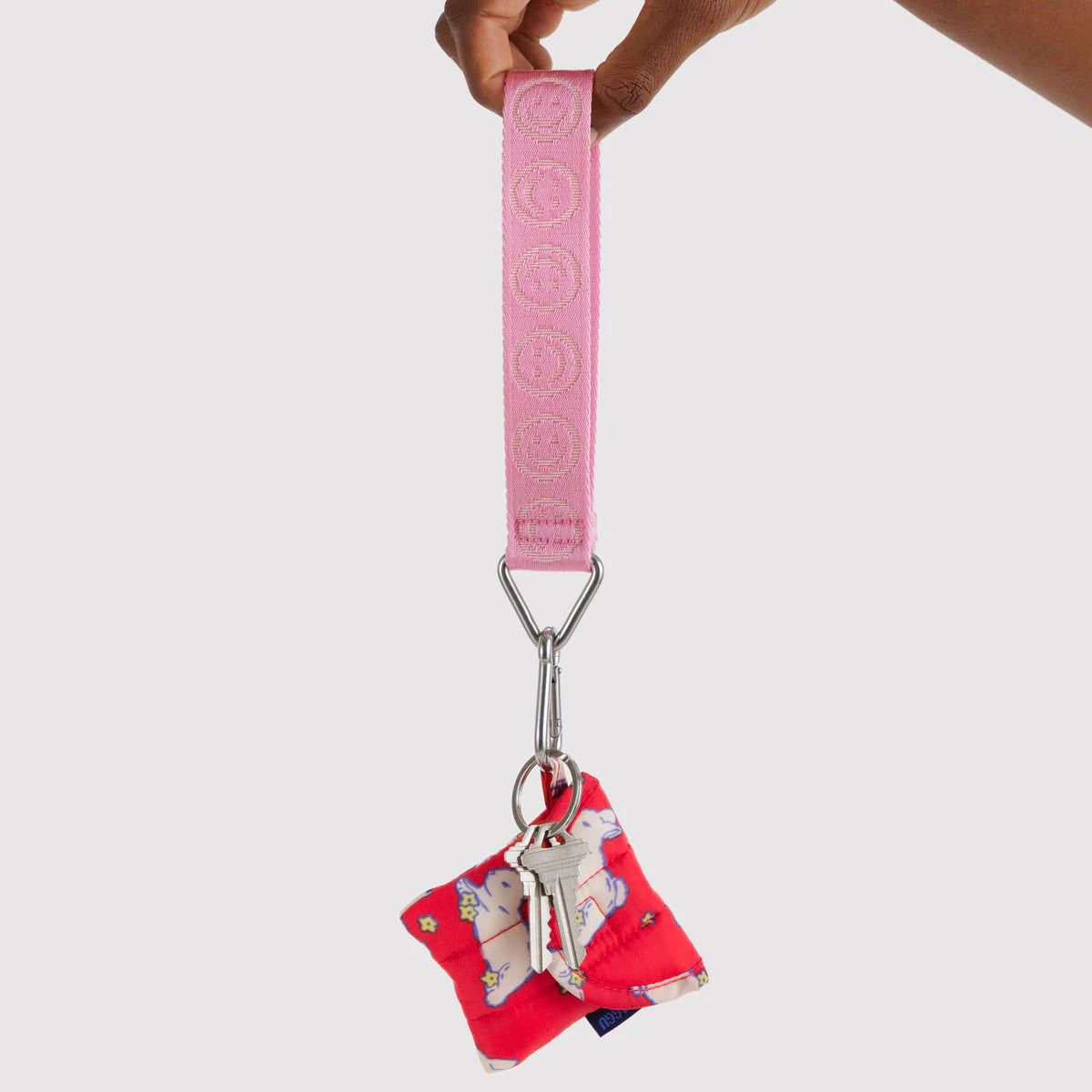 Baggu Logo Keychain - Pink Happy