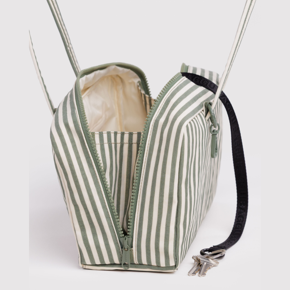 Baggu Nylon Bowler Bag - Sage Stripe
