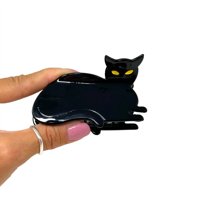 Black Cat Hair Claw Clip