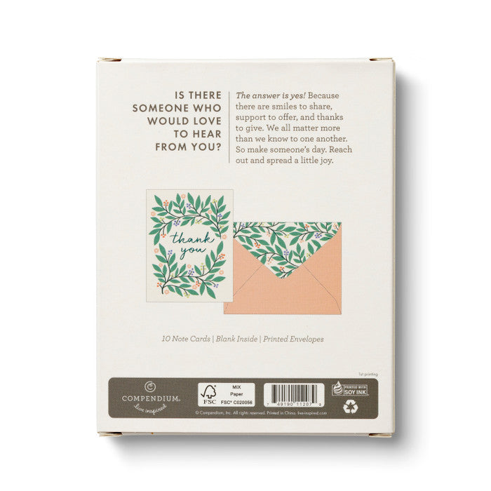 Botanical Wreath - Blank Thank You Notecards