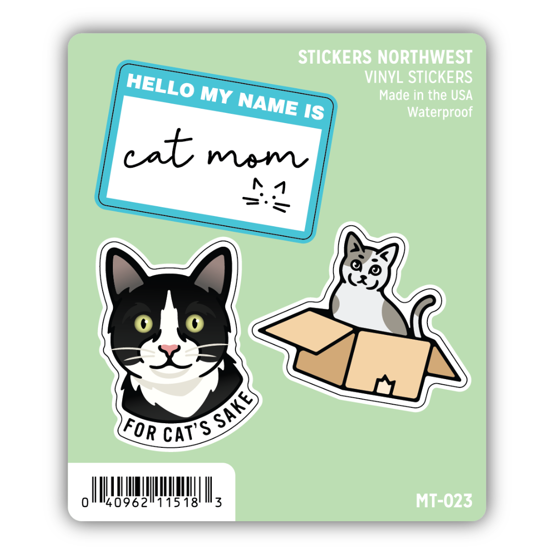 Cat Mom Mini Trio Sticker Set