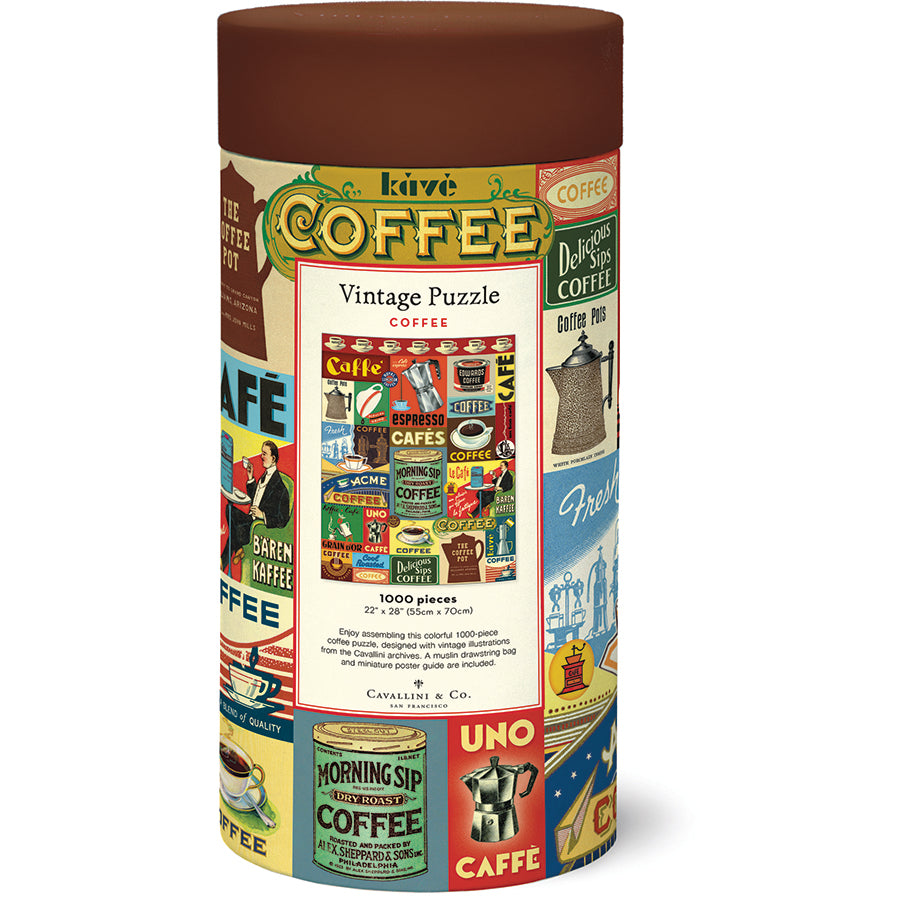 *Coming Soon Spring 2026* Cavallini & Co. 1000 Piece Puzzle - Coffee