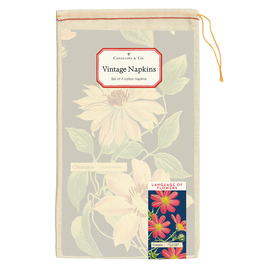 Cavallini & Co. Cloth Napkin Set of 4 - Language of Flowers