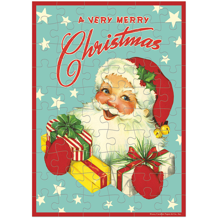 *Coming Soon Spring 2026* Cavallini & Co. Puzzle Greeting Card - Christmas Santa