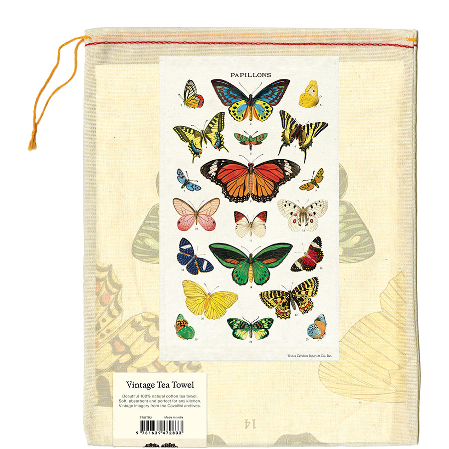 Cavallini & Co. Tea Towel - Butterflies 2