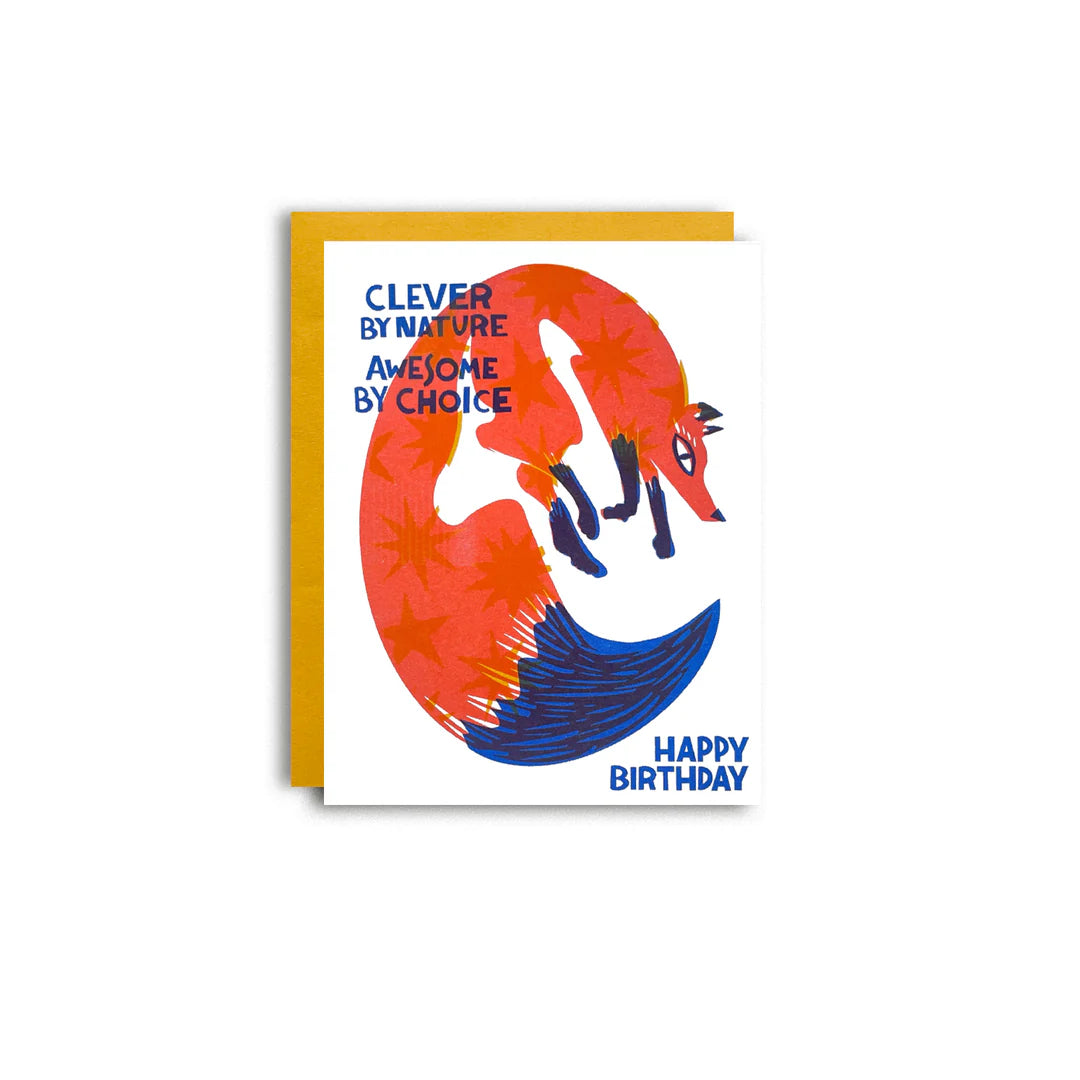 Clever Fox Birthday Card