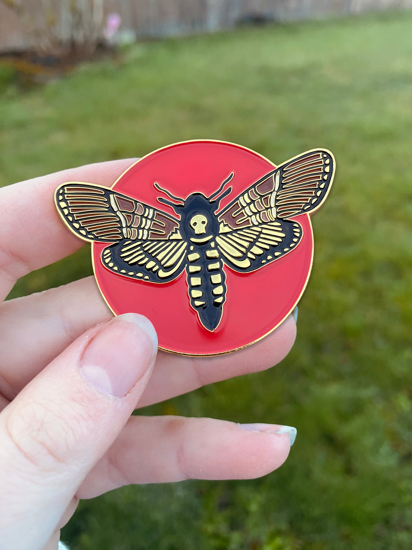 Death's Head Moth Enamel Pin - Coxswain Press
