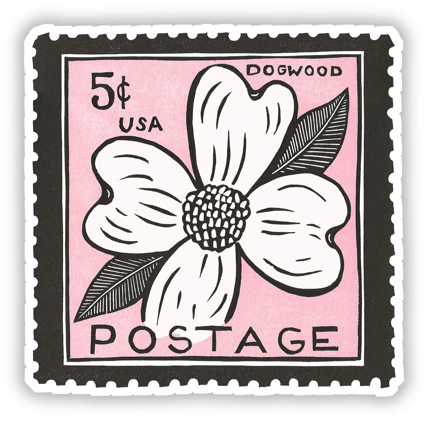 Dogwood Postage Vinyl Sticker