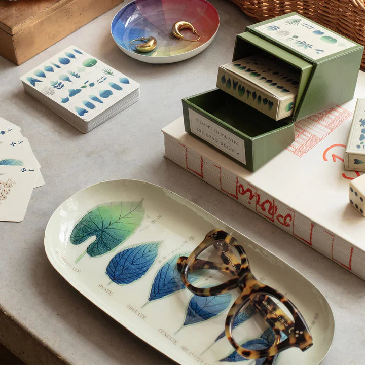 Roomytown Enamel Printed Tray - Shapes of Leaves