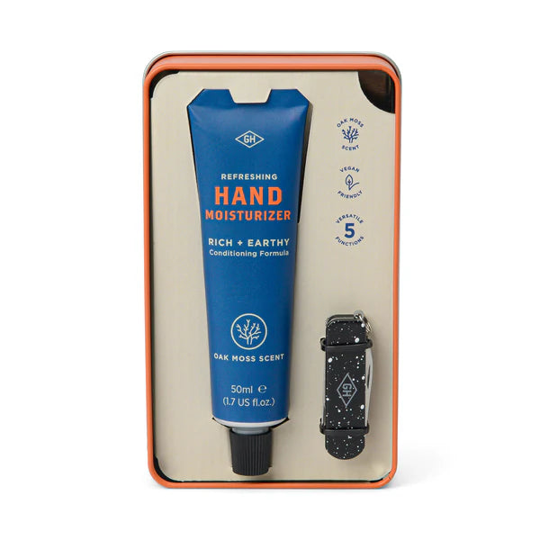 "In good hands kit" includes hand moisturizer and a 5-in-1 manicure tool
