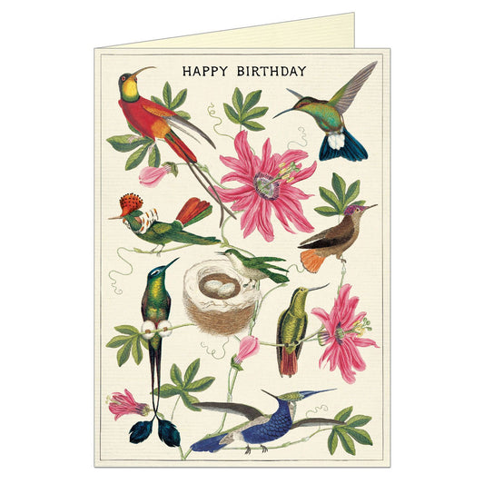 Cavallini & Co. Greeting Card - Happy Birthday Hummingbird