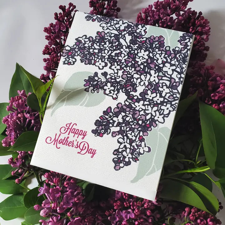 Happy Mothers Day Lilac Greeting Card