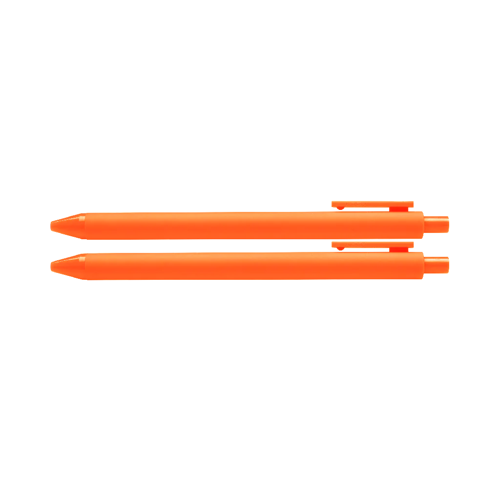 An orange Jotters Pen used for writing and drawing on paper.