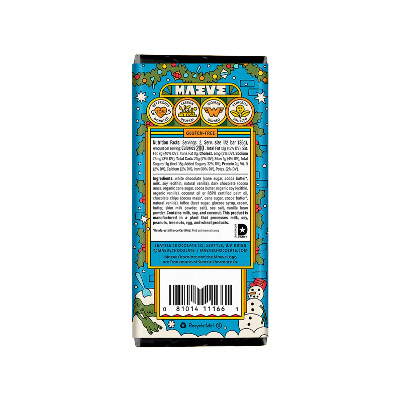 Back of chocolate bare and nutritional information