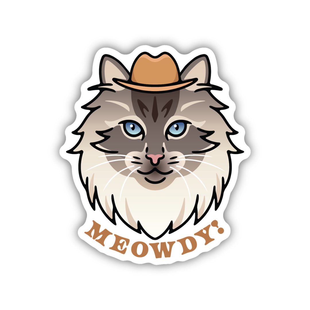 Meowdy Cat Face Sticker