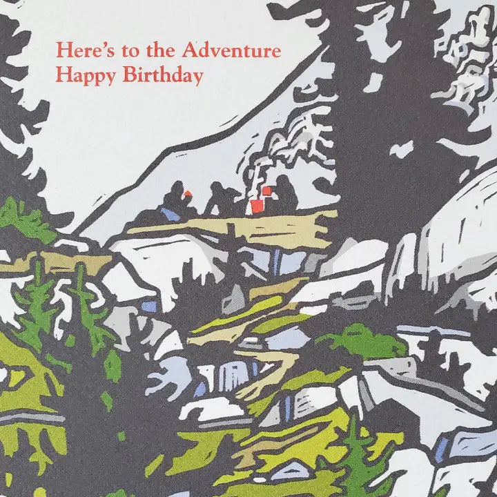 Mountain Adventure Happy Birthday Greeting Card