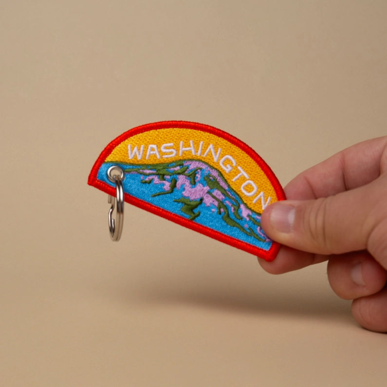 Mt. Rainier Washington Patch Keychain