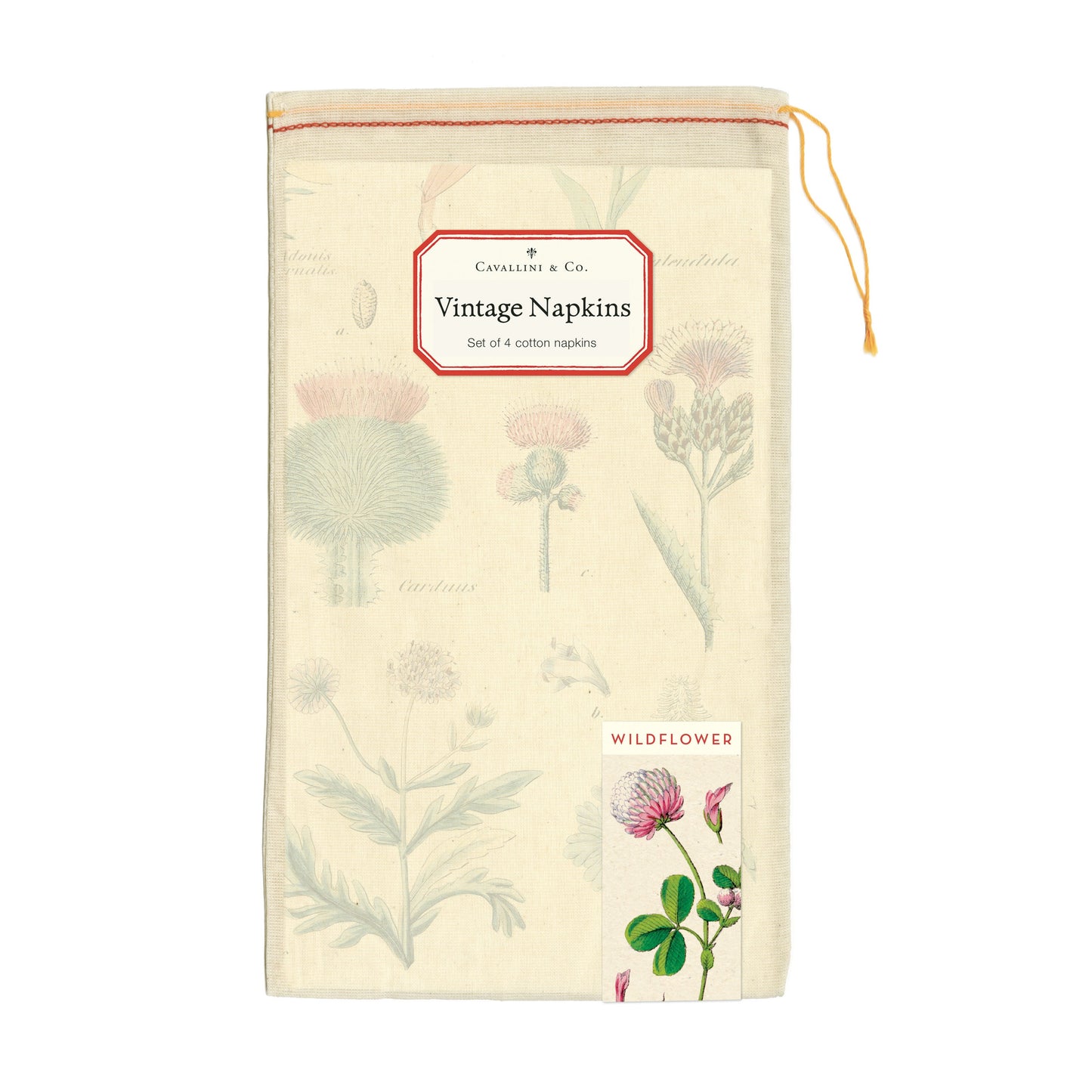 Cavallini & Co. Cloth Napkin Set of 4 - Wildflowers