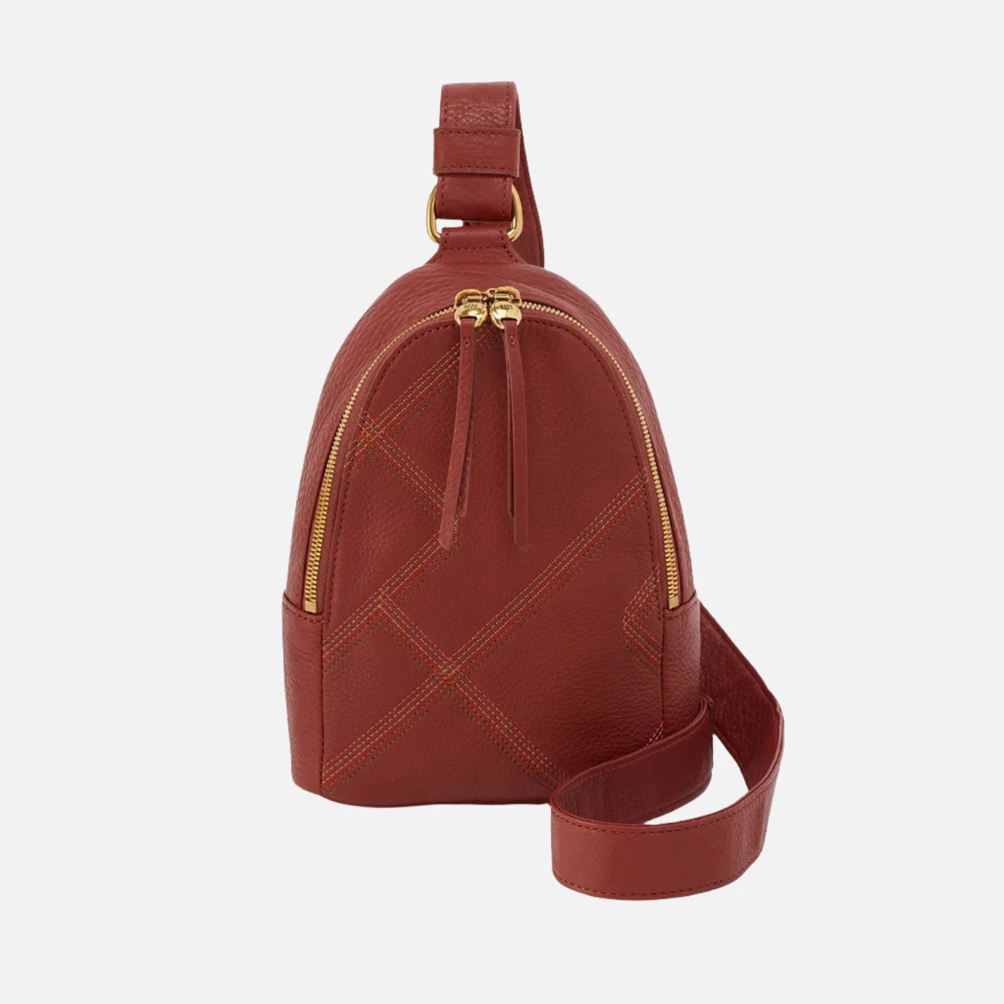 HOBO Fern Crossbody – Red Leather with Brass Hardware NWT New Hobo Fern Crossbody Sangria Leather Retired Rare main image 3