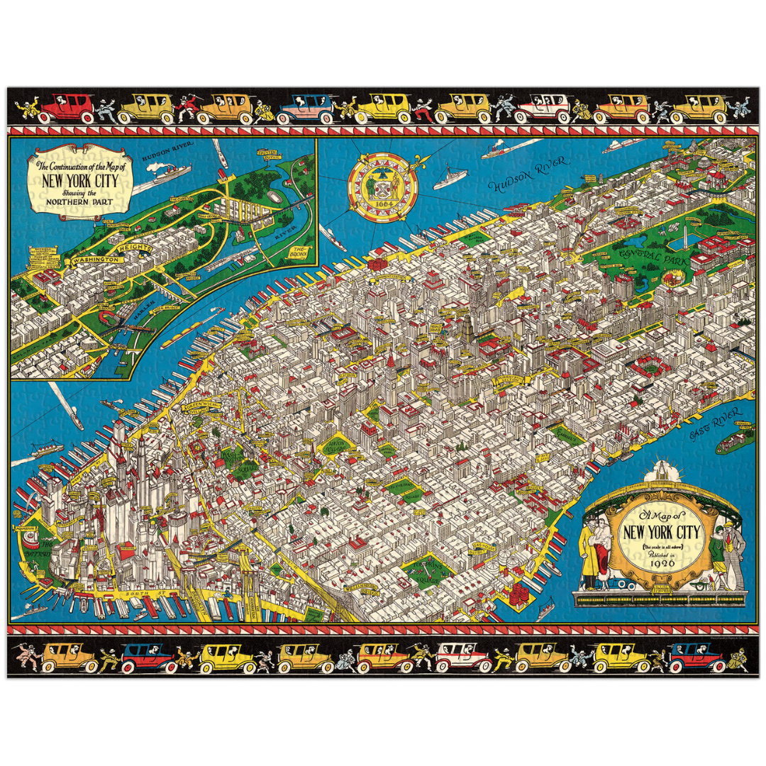 PRE SALE Cavallini & Co. 1000 Piece Puzzle - New York Map