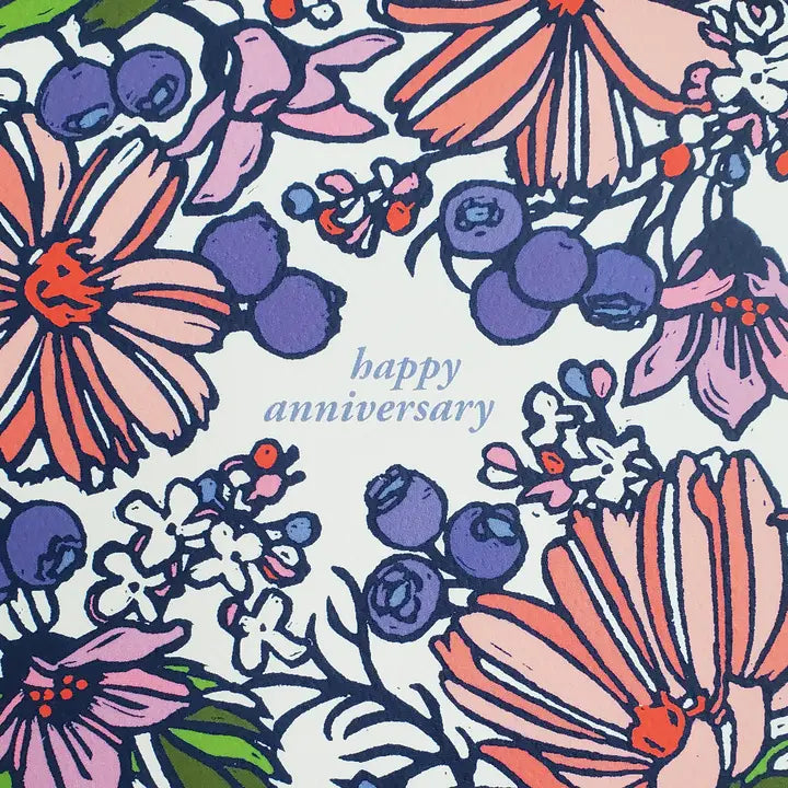 New Happy Anniversary Floral Greeting Card