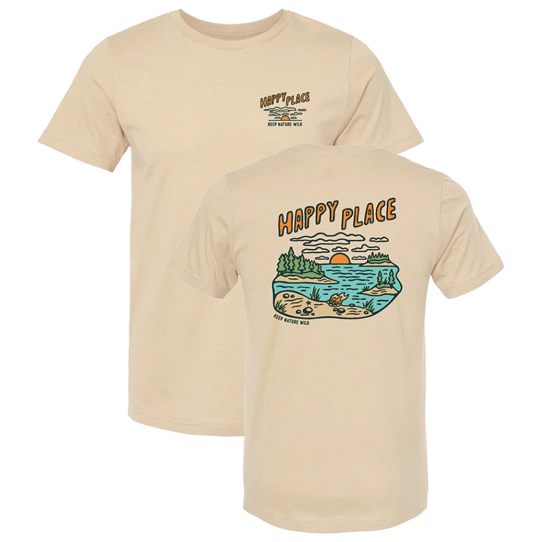 Happy Place Shoreline Unisex Tee - Natural