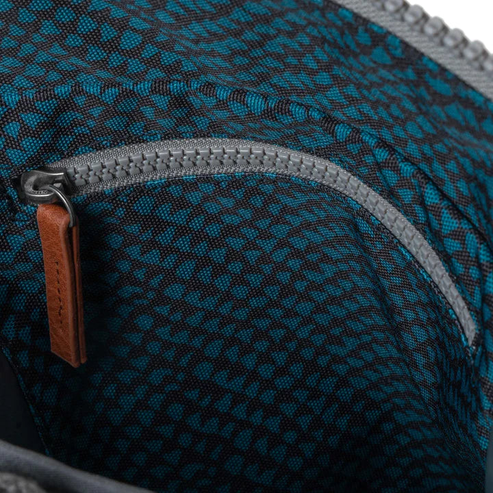 ORI Bantry B Sustainable Backpack - Teal Snake Print (Canvas) - Small
