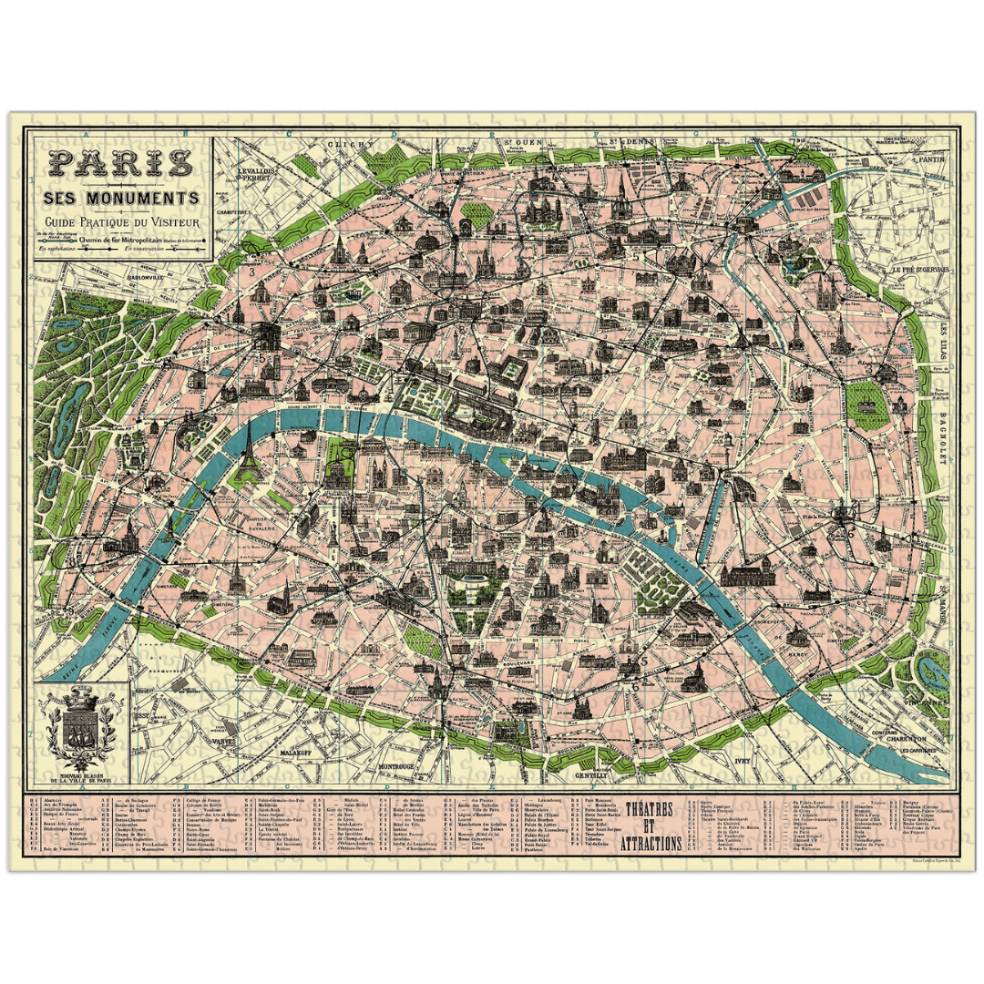 Cavallini & Co. 1000 Piece Puzzle - Paris Map