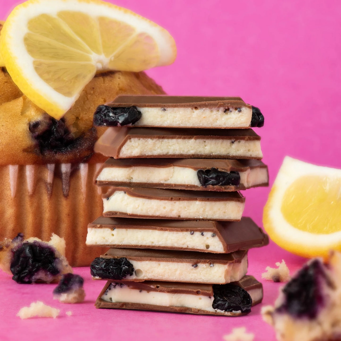 Lemony Blueberry Muffin Chocolate Bar