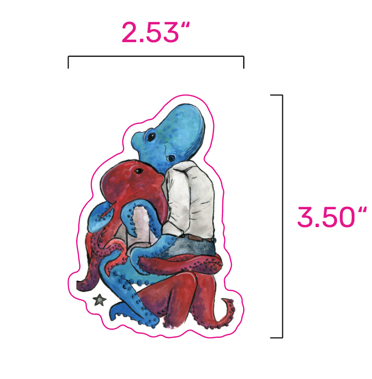 All Wrapped Up In You Octopus Sticker