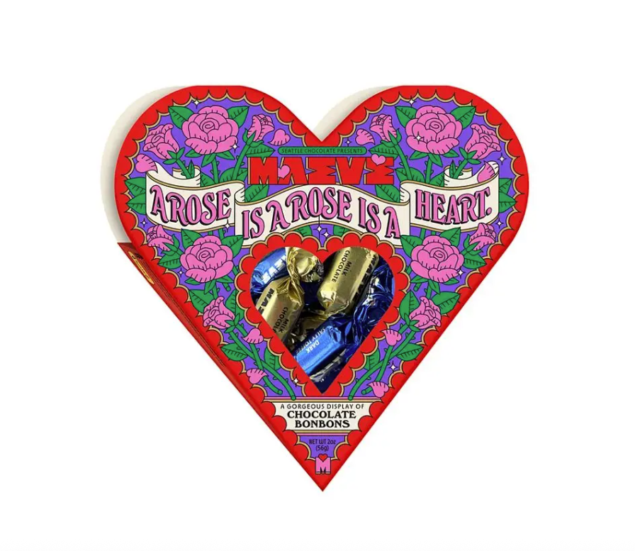 Maeve Valentine's A Rose Is A Heart Chocolate Bonbons 2 oz.