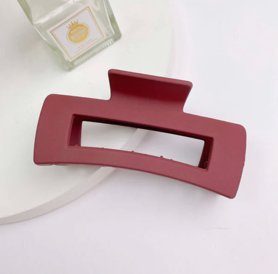 Talking Out of Turn - Sangria Rectangle Claw Clip