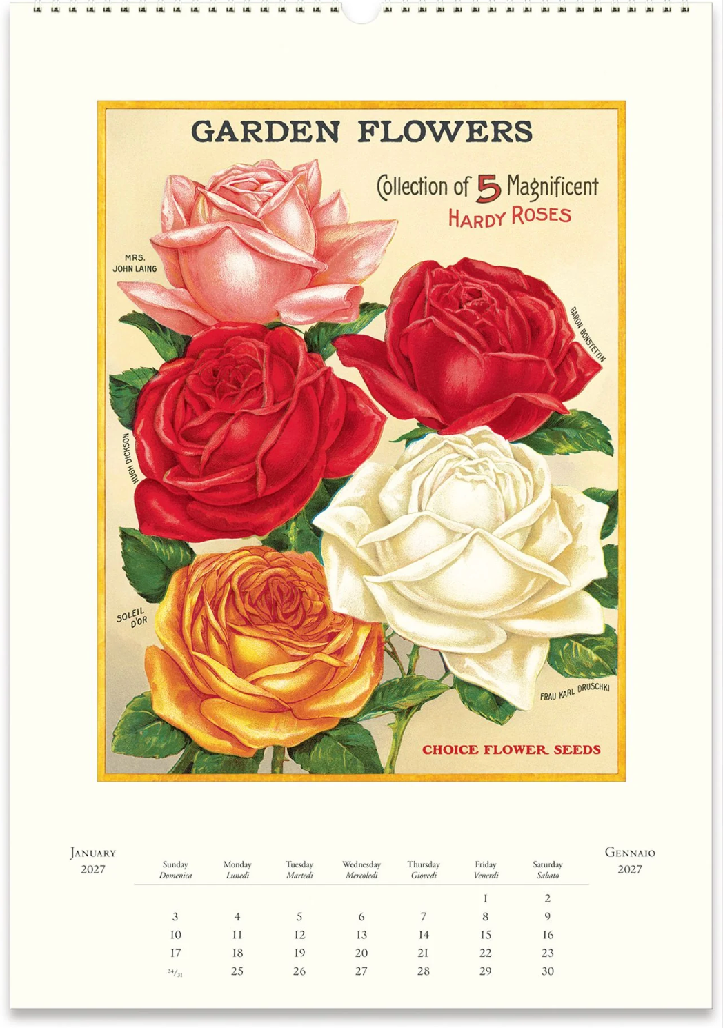 Cavallini & Co. 2027 Wall Calendar - Garden Flowers