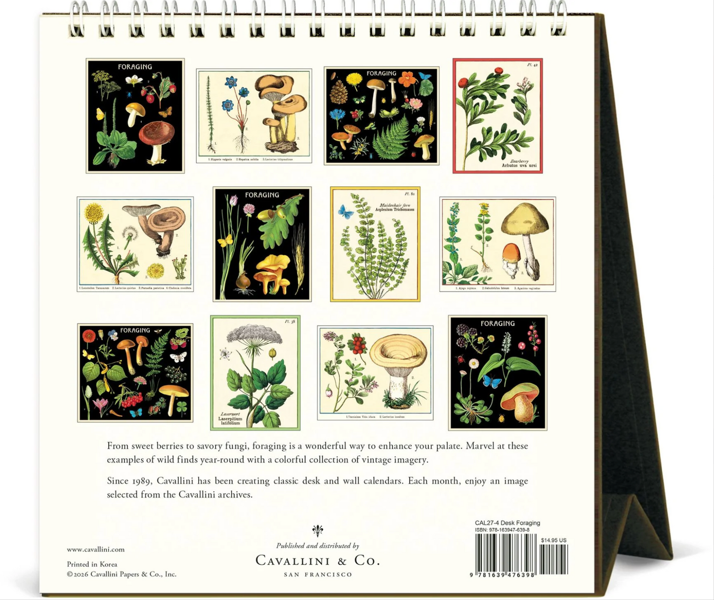 Cavallini & Co. 2027 Desk Calendar - Foraging