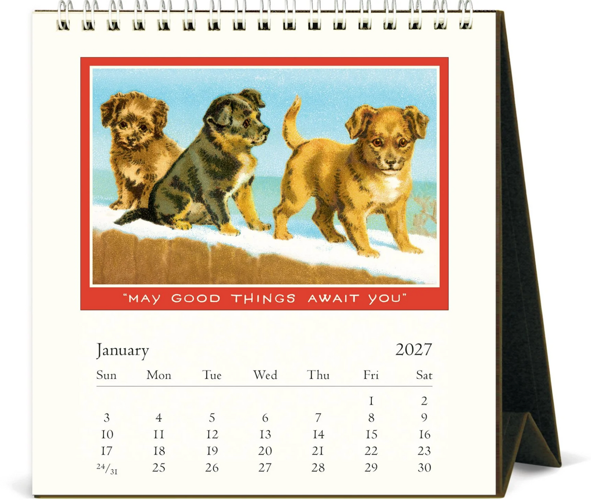 Cavallini & Co. 2027 Desk Calendar - Vintage Dogs