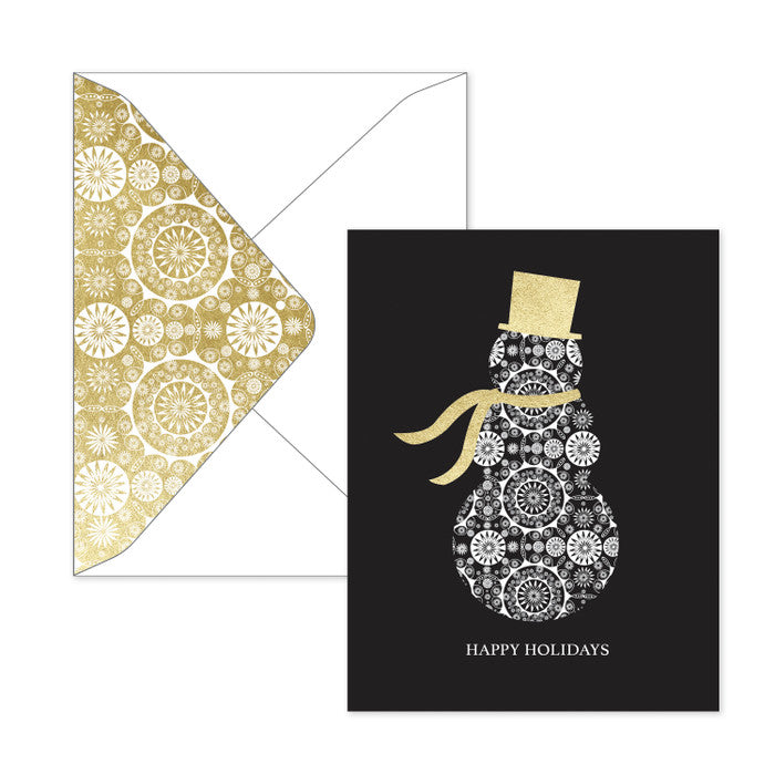Shimmering Snowman: Happy Holidays Note Cards