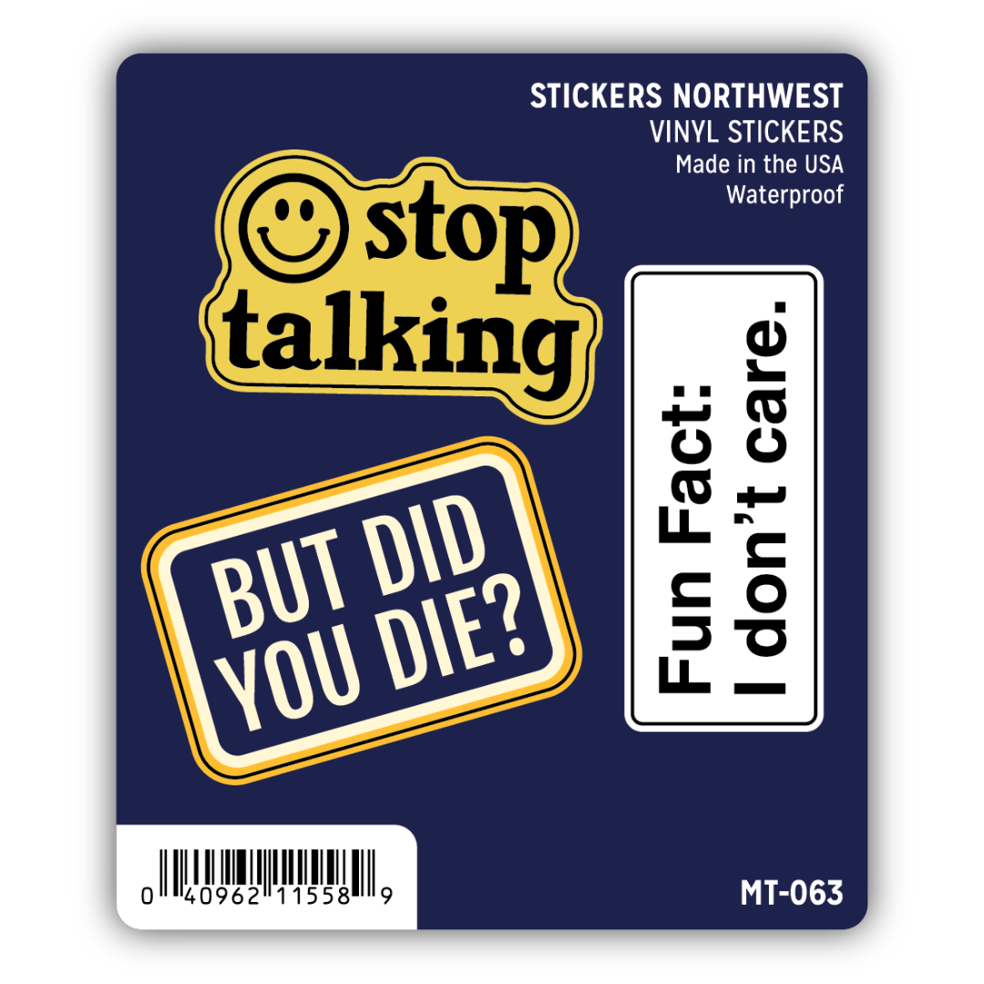 Snarky Phrases Trio Sticker Set