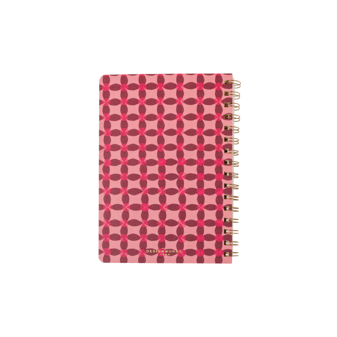 Tulip Twin Wire Notebook - Small Pinwheel Pink