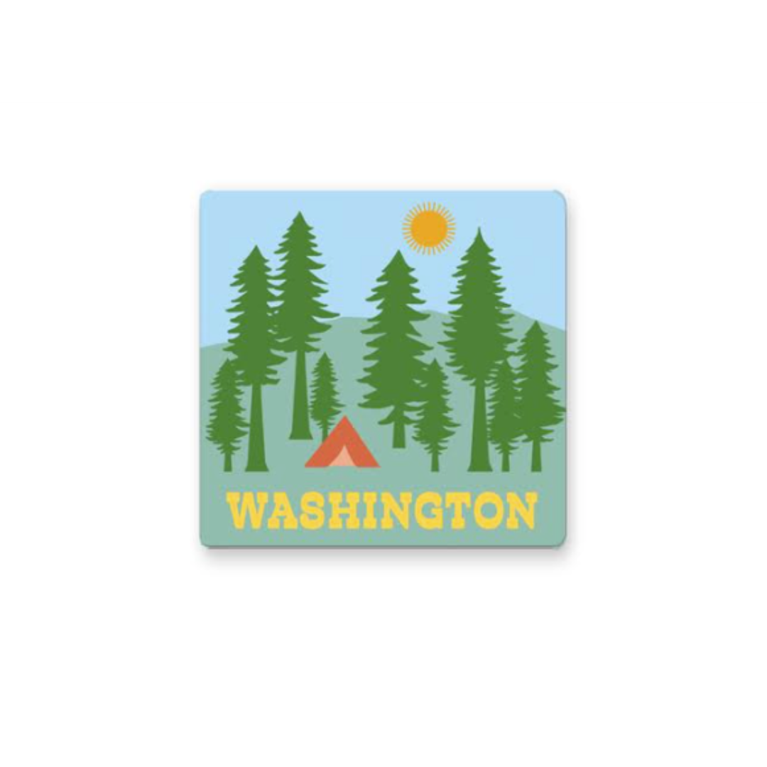 Washington Camping Tent - Metal Magnet