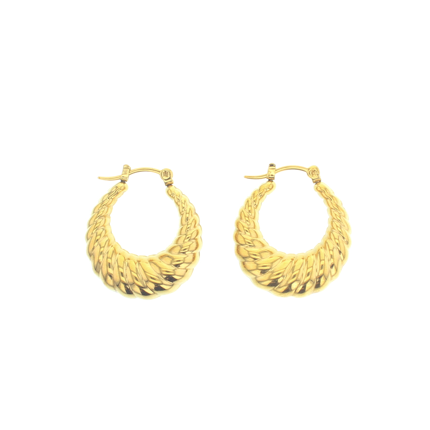 Medium sized gold "door knocker" style hoops