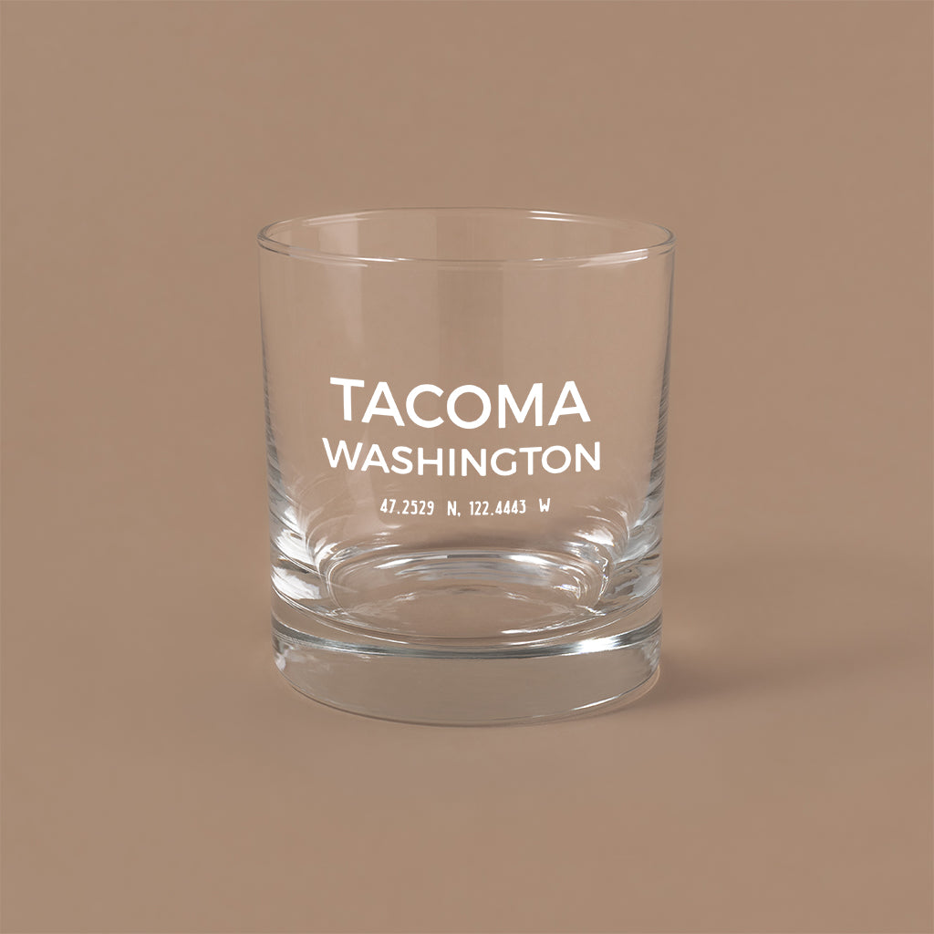 The Block Drinking Glass - Tacoma Map